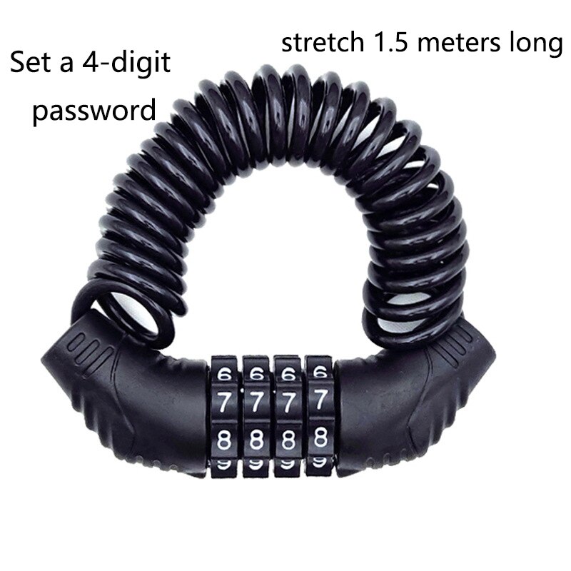Cable Lock Flexible - Taşınabilir 4 Haneli Şifreli Kilit Esnek